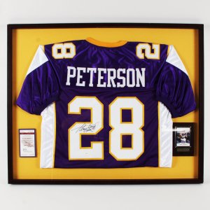 Adrian Peterson Signed Jersey Display Vikings - COA JSA