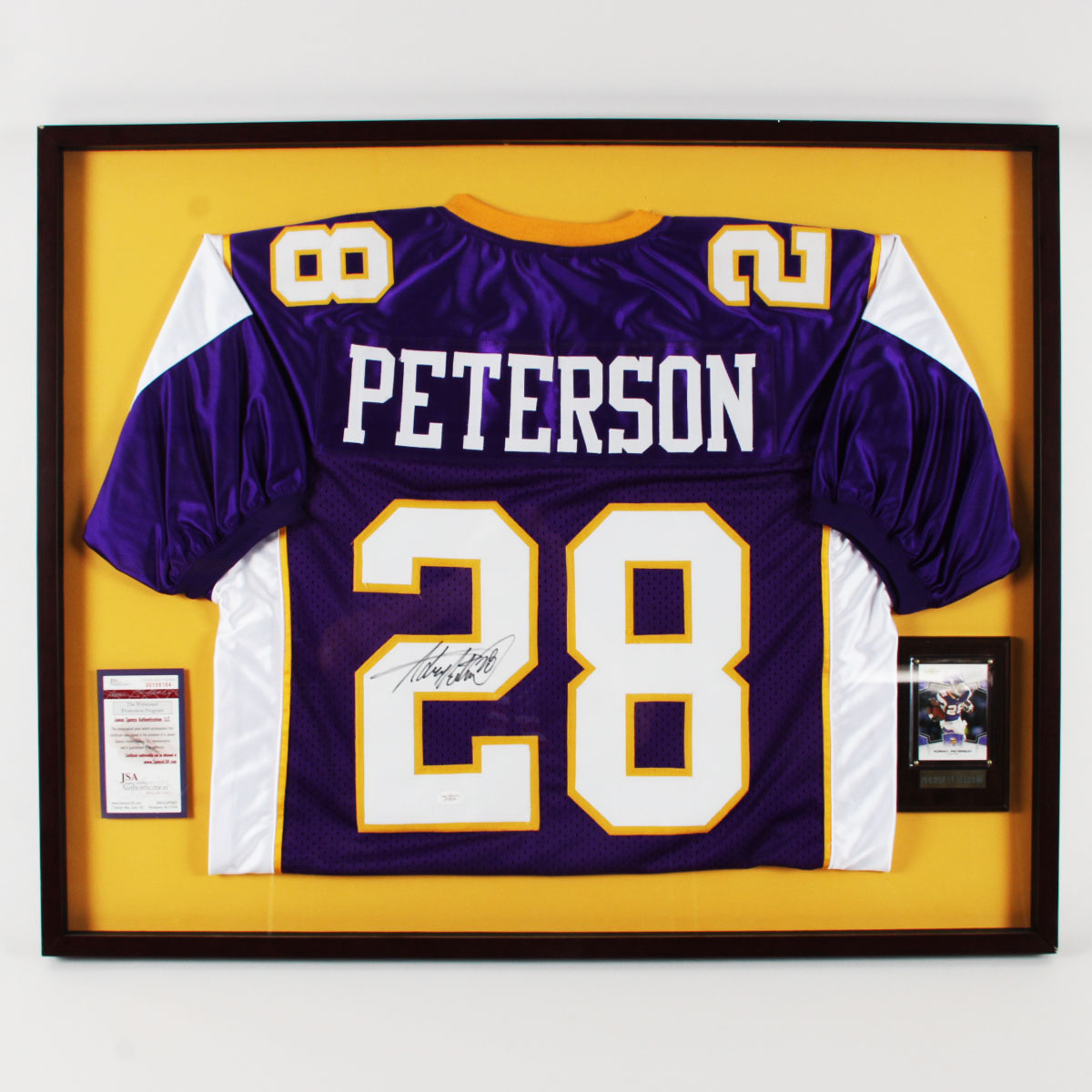 Adrian Peterson Signed Jersey Display Vikings - COA JSA