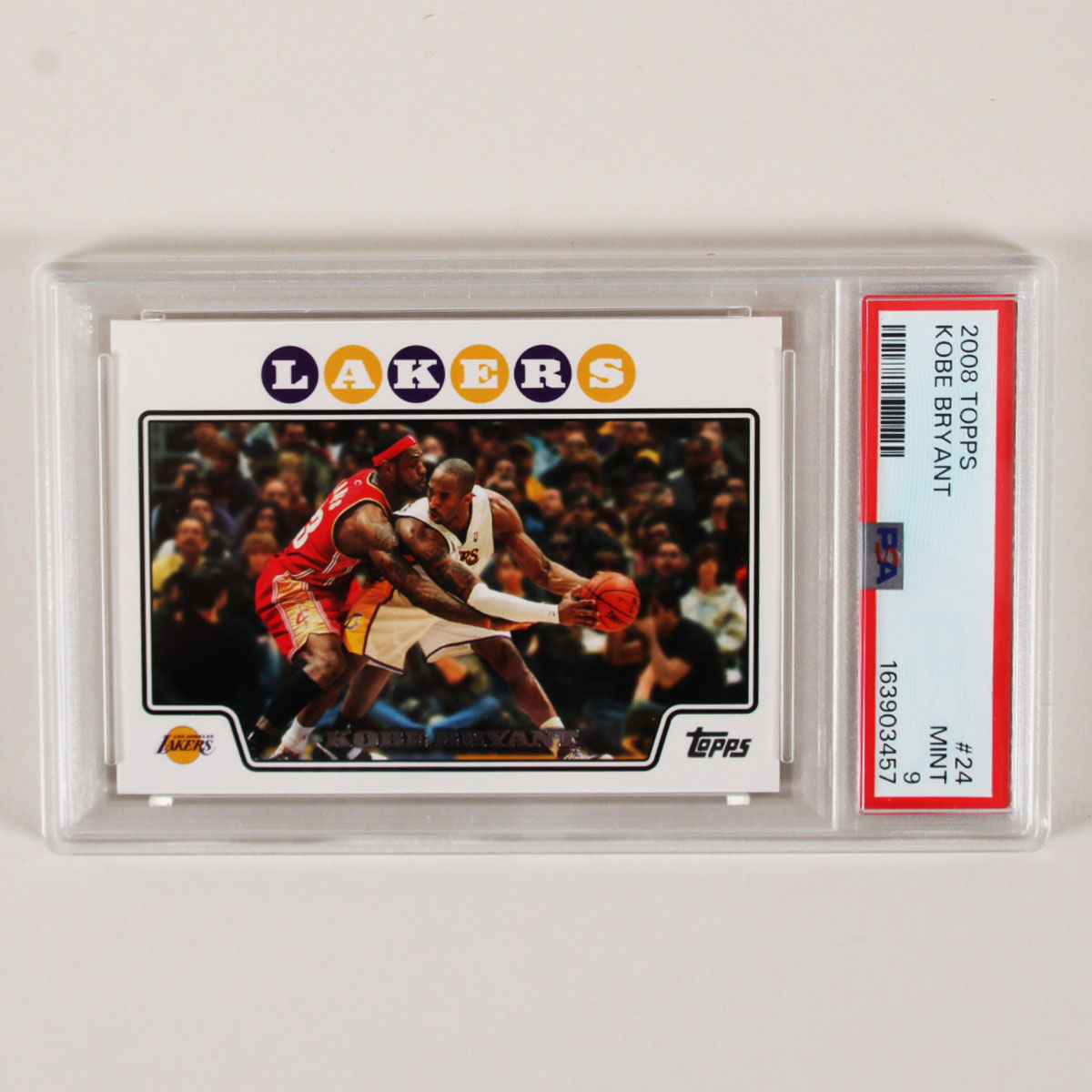 2008 Topps Kobe Bryant Graded Card #24 with LeBron James - PSA 9