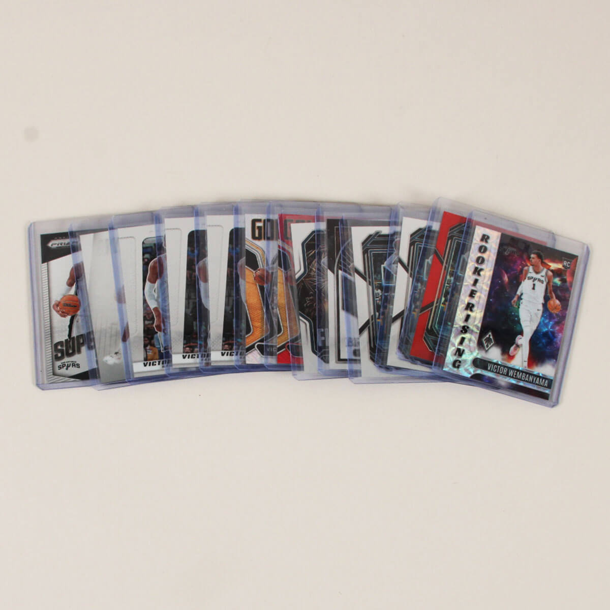 Victor Wembanyama Card Lot of 13 Incl. (6) Rookies RC Prizm, Phoenix etc.