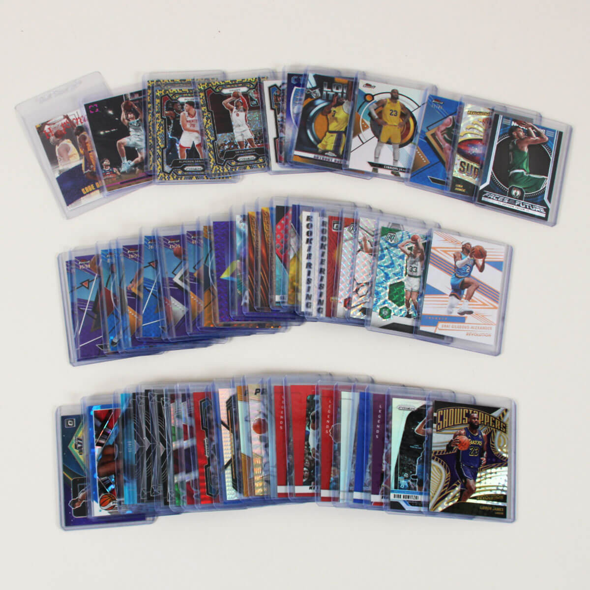 Modern Basketball Card Lot 58 Incl. Kobe Bryant, LeBron James, Luka Doncic, Jayson Tatum RC, Prizm King Snake, Glitter, Refractors etc.
