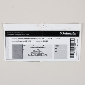 Kanye West 2010 Hand Signed Staples Center Basketball Ticket w/ Hand Drawn FACE ART LOA JSA