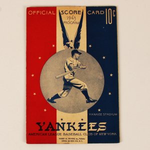 1943 New York Yankees Program Scorecard Washington Senators MLB Baseball