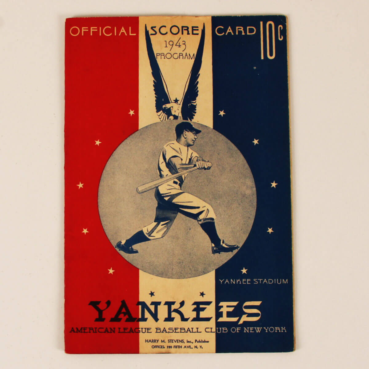 1943 New York Yankees Program Scorecard Washington Senators MLB Baseball