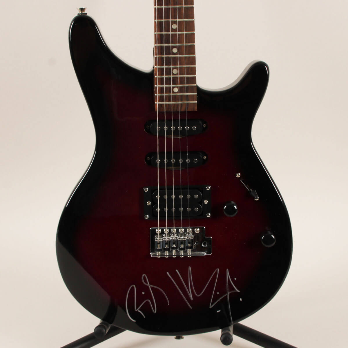 Billy Idol Signed Charvel Burgundy Guitar - COA JSA