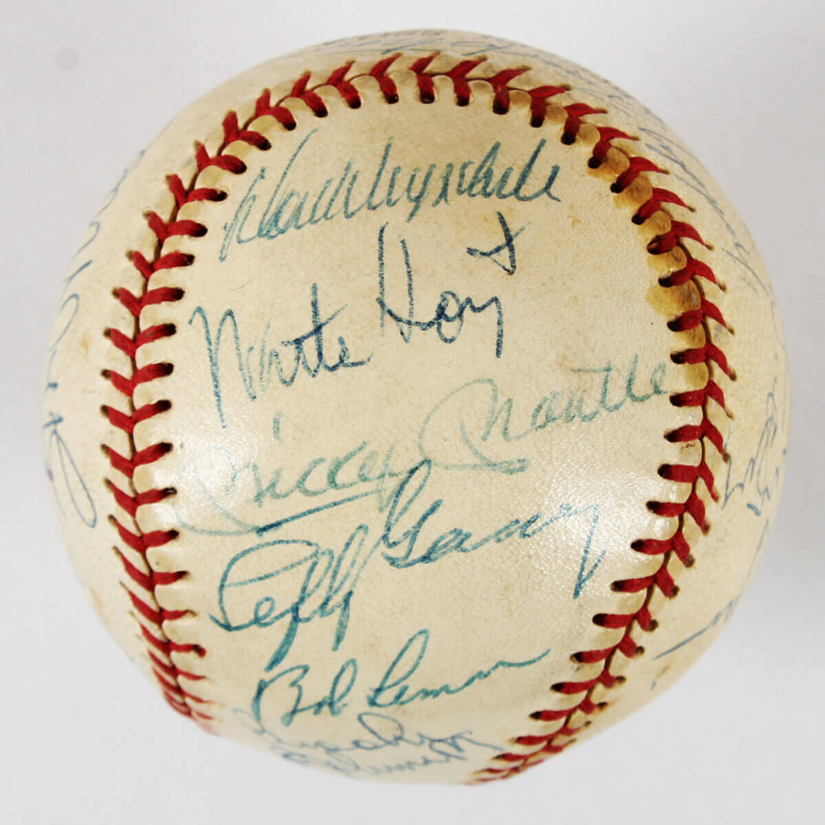 1973-76 HOF Signed Baseball ONL 19 Signatures Mantle, Mays, Lindstrom, Waner, Dickey, Hoyt, COA JSA & Fanatics