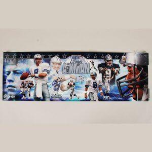 Troy Aikman Signed Photo 12x36 Dallas Cowboys - COA JSA