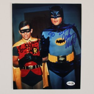 Burt Ward & Adam West Signed Photo 8x10 Batman - COA JSA