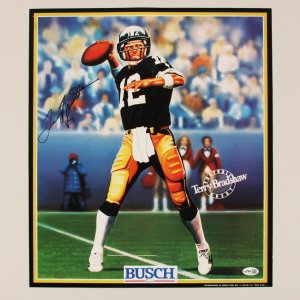 Terry Bradshaw Signed Photo 16x20 Steelers Busch Beer Promotion - COA JSA