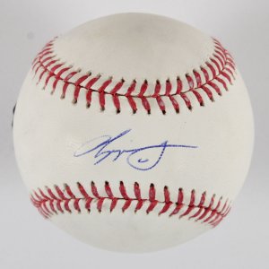 Chipper Jones Signed Baseball Atlanta Braves COA Fanatics Sticker w/Fanatics Box