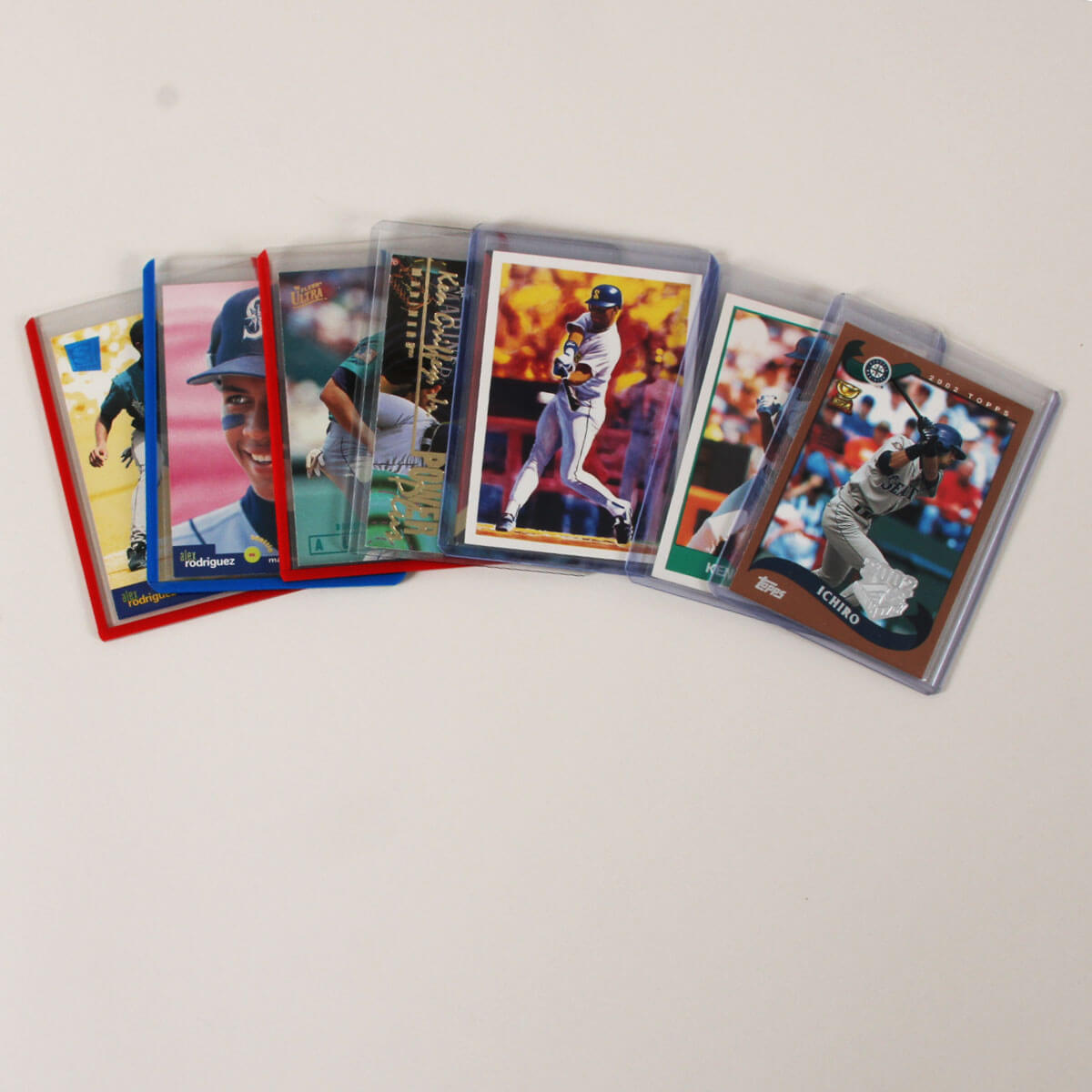 Seattle Mariners Card Lot (8) Ken Griffey Jr. Rookie RC & Fleer Ultra Power Plus, Alex Rodriguez & Ichiro