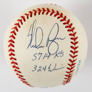 Nolan Ryan Signed Baseball Rangers Inscribed 5714 K's 324 Wins - COA JSA