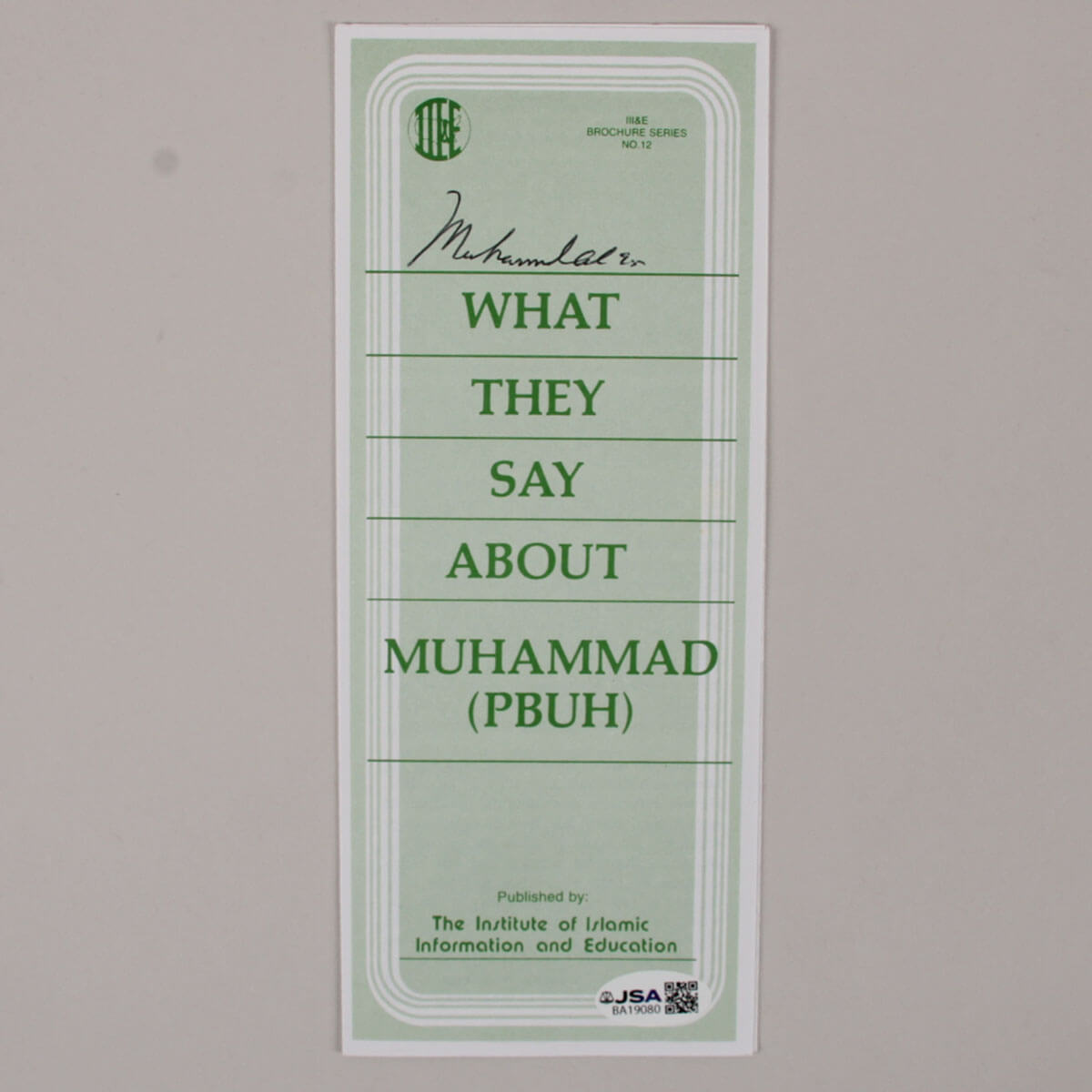 Muhammad Ali Signed Pamphlet - COA JSA