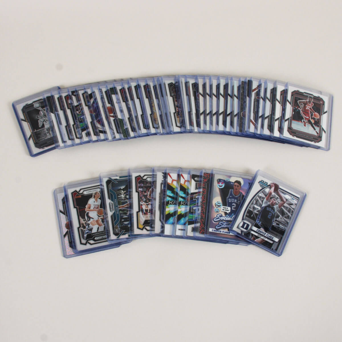 Panini Prizm Draft Picks Basketball Card Lot 2023 & '24 (49) Incl. Cooper Flagg, Bronny James, Sanogo Snakeskin, Angel Reese etc.