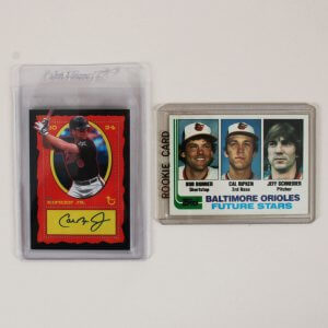Cal Ripken, Jr. Card Lot 1982 Topps Rookie RC #21 & 2024 Topps Brooklyn Collection Signed Auto #AC-CR 13/75