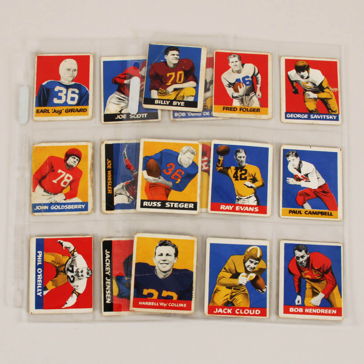 1948 Leaf Football Cards Lot of 17 Different #'s 65-94 F-VG