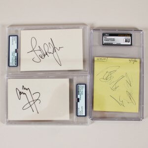 Led Zeppelin Band Signed Cuts John Paul Jones, Jimmy Page, John Bonham - COA JSA & PSA/DNA