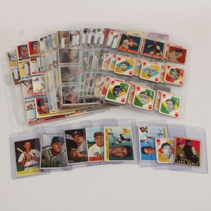 1948-1956 Topps Bowman Leaf Baseball Assorted Lot of 160 Cards Poor-Ex Condition w/Stars