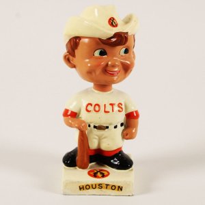 1962-63 Houston Colt 45s MLB Bobblehead/Nodder, White Jersey, Square Base Original Vintage Nr/Mint