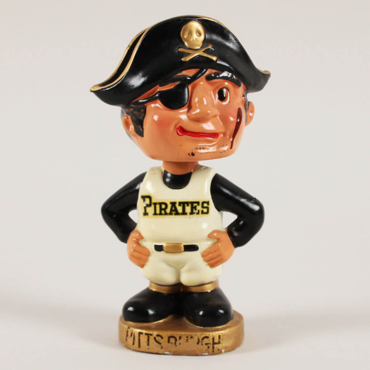 1967 Vintage Pittsburgh Pirates Mascot Bobblehead Vintage Original with Gold base