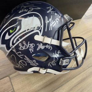 Seattle Seahawks Team-Signed Helmet Replica 21+ sigs COA JSA