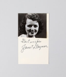 Janet Gaynor Signed Index Card - COA JSA