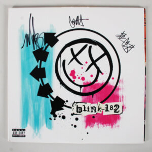 Blink 182 Signed Record Album (3) Travis Barker, Mark Hoppus etc. – COA JSA