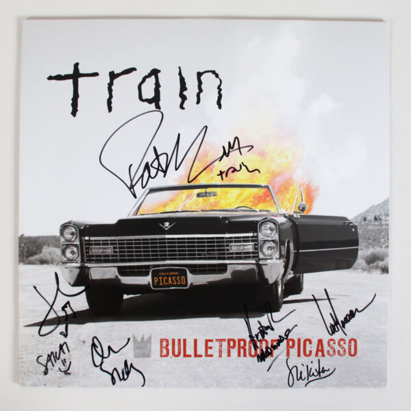 Train Band Signed Record Album Bulletproof Picasso (7) Incl. Pat Monahan etc. - COA JSA