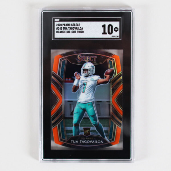 2020 Panini Select Tua Tagovailoa Graded RC Card #245 Orange Die-Cut Prizm Rookie - SGC 10