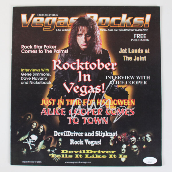 Alice Cooper Signed Magazine - COA JSA