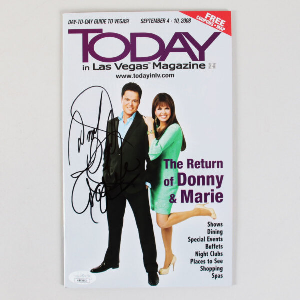 Donny & Marie Osmond Signed Magazine Today in Las Vegas - COA JSA