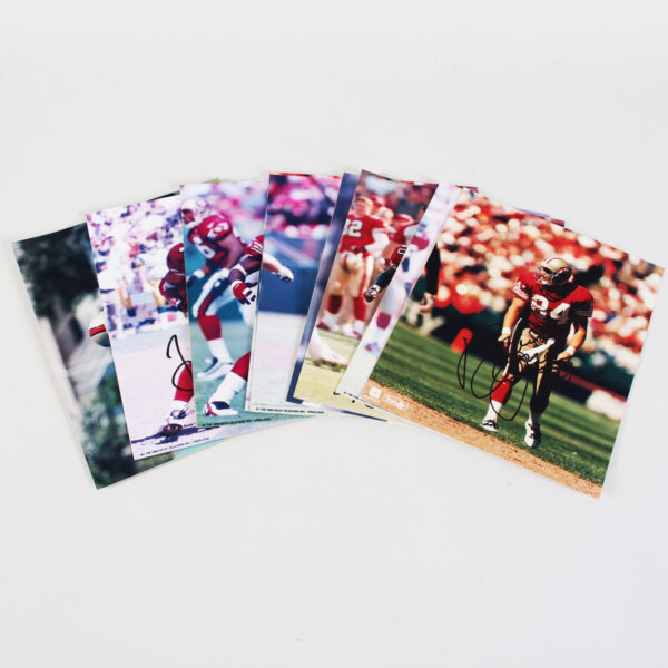 San Francisco 49ers Signed Photo Lot 8×10 (10) Incl. Brent Jones, Jesse Sapolu, Jeff Garcia etc. – COA