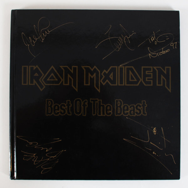 Iron Maiden Band Signed Book Best Of The Beast (5) - COA JSA