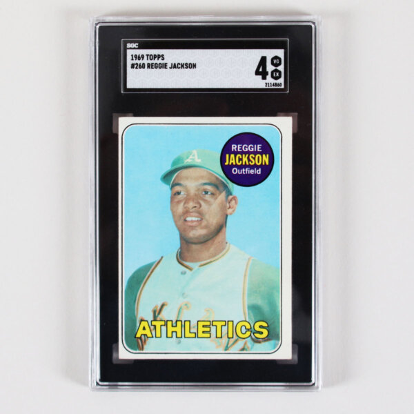 1969 Topps Reggie Jackson Graded RC Card #260 Rookie - SGC 4