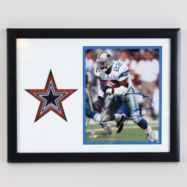 Emmitt Smith Signed Photo 8x10 Display Cowboys - COA Steiner Sports