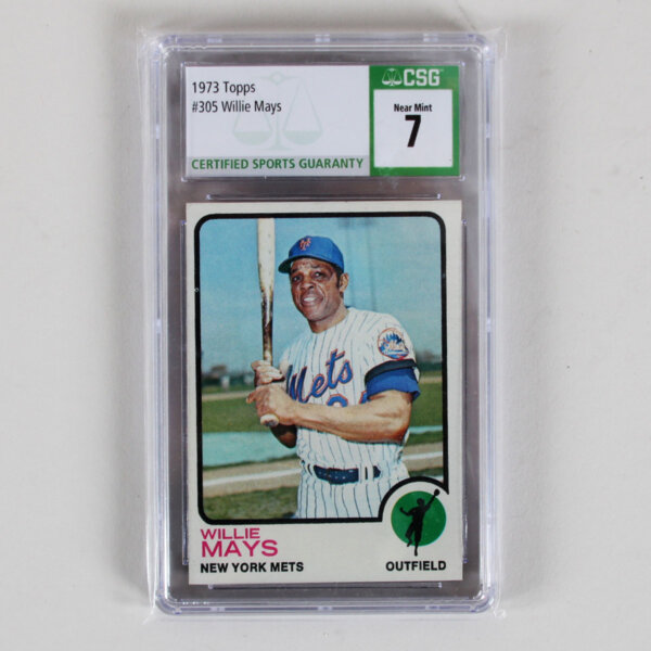 1973 Topps Willie Mays Graded Card #305 - CSG 7