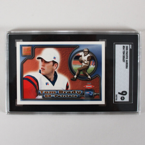 2000 Pacifica Aurora Tom Brady Graded RC Card Rookie #84 - SGC 9