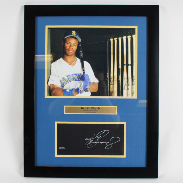 Ken Griffey Jr. Signed Photo Display Mariners - COA UDA
