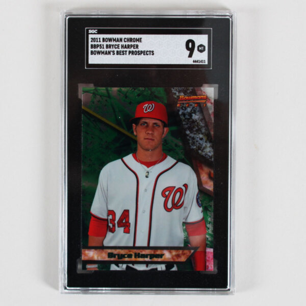 2011 Bowman Chrome Bryce Harper Graded Card #BBP51 Bowman's Best Prospects - SGC 9