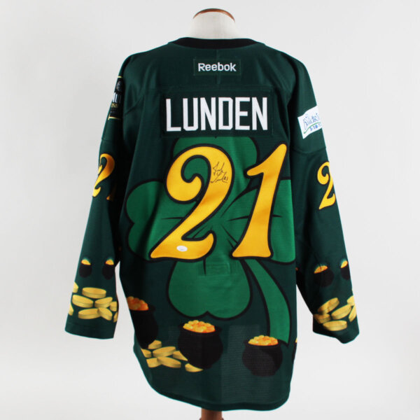 2011-12 Josh Lunden Game-Worn Jersey Signed Las Vegas Wranglers - COA Team LOA & JSA
