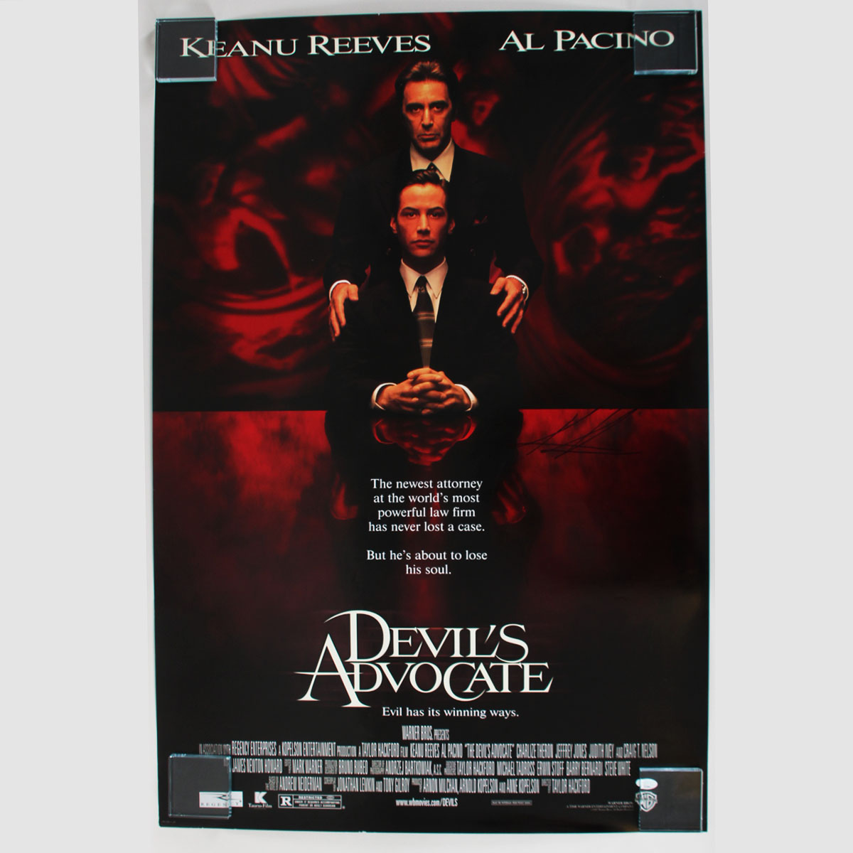 Keanu Reeves Signed Poster The Devil's Advocate - COA JSA