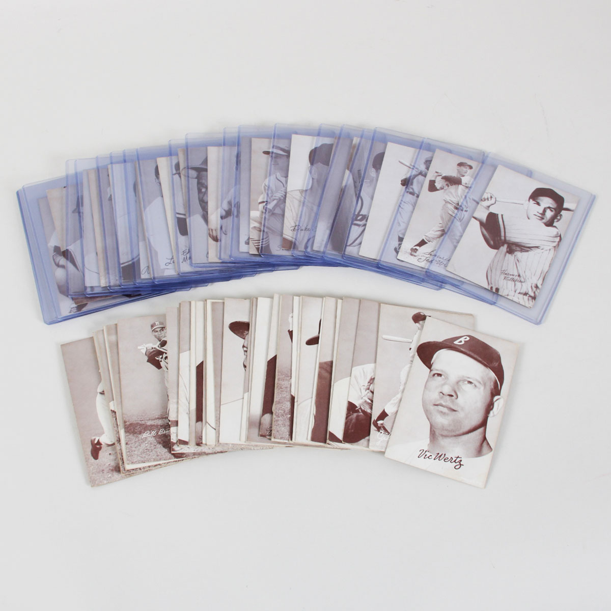 1947-1966 Exhibit Cards Group of 59 Cards Ex- Nr/Mt HOF Ted Williams, Killebrew
