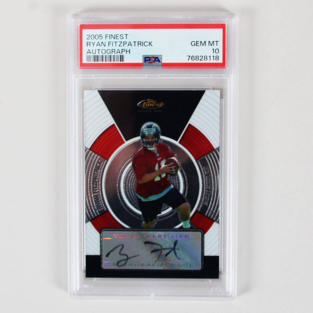 2005 Finest Ryan Fitzpatrick Graded RC Card Autograph - PSA 10