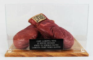 Jake "Raging Bull" LaMotta vs. Norman Hayes Fight-Worn Gloves (w/LOA)