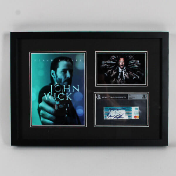 Keanu Reeves Signed Ticket Display John Wick (3) - COA Beckett