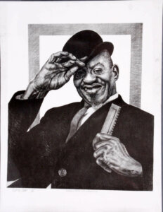Sonny Boy Williamson Charcoal Artwork by Pittsburgh Artist George Gist From The Original Teenie Harris Photo LE 1/500