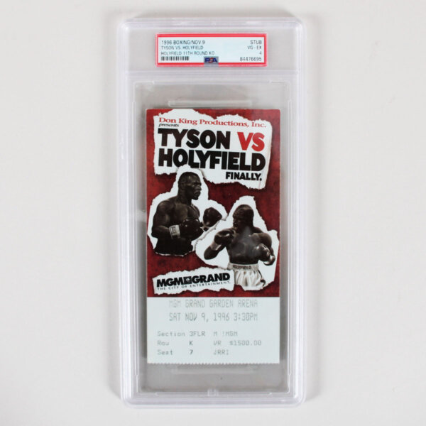 1996 Tyson vs. Holyfield Graded Boxing Ticket Nov. 9th Holyfield 11th Round KO - PSA 4