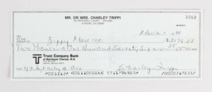 Charley Trippi Signed Check Cardinals - COA