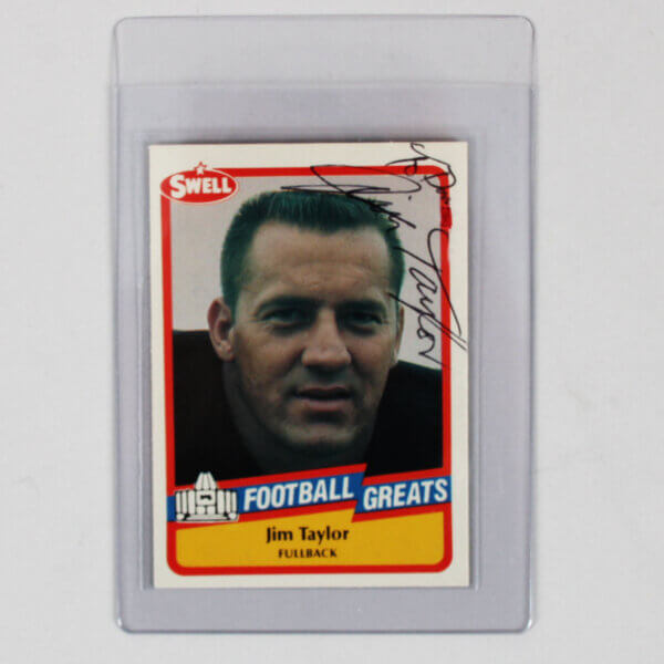 1990 Swell Jim Taylor Signed Card Packers #78 - COA JSA