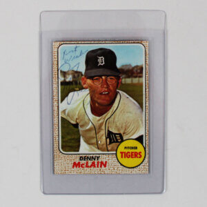 1968 Topps Denny McLain Signed Card Tigers #40 "Best Wishes" - COA JSA